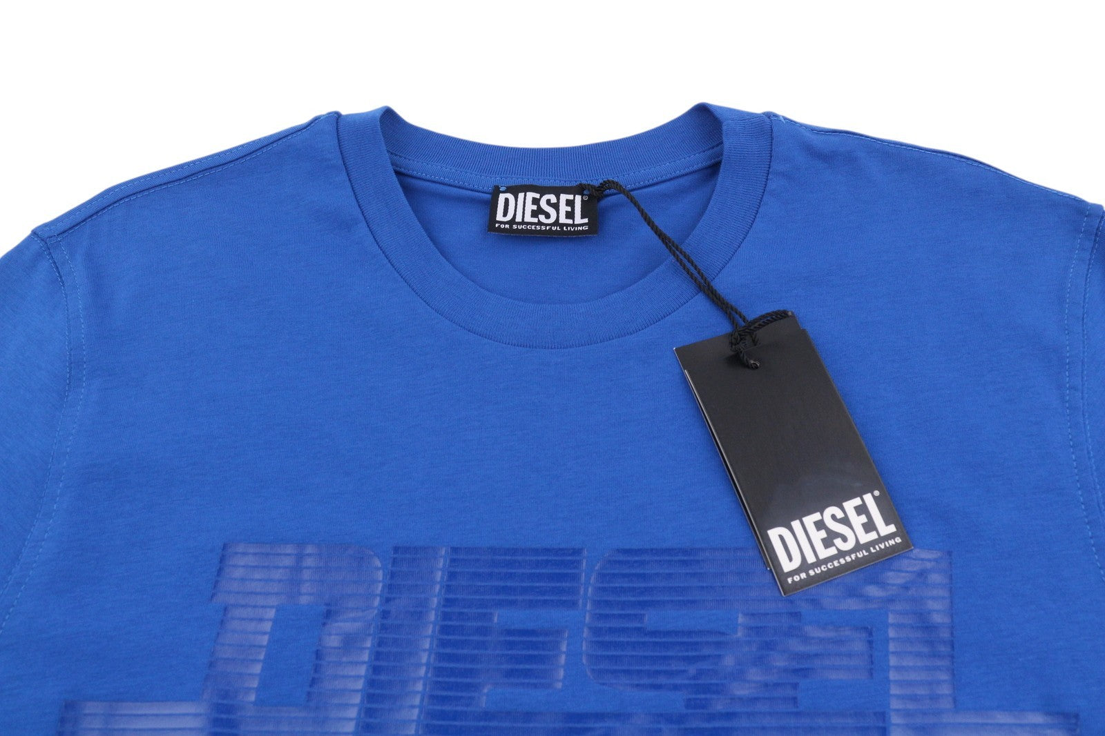 DIESEL T-Just 12-5 Men T-Shirt L Blue Cotton Tricot Short Sleeved