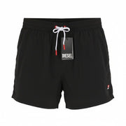 DIESEL Bmbx-Nico-Patch Men Swimwear L Black Elastic Drawstring Waist Beach