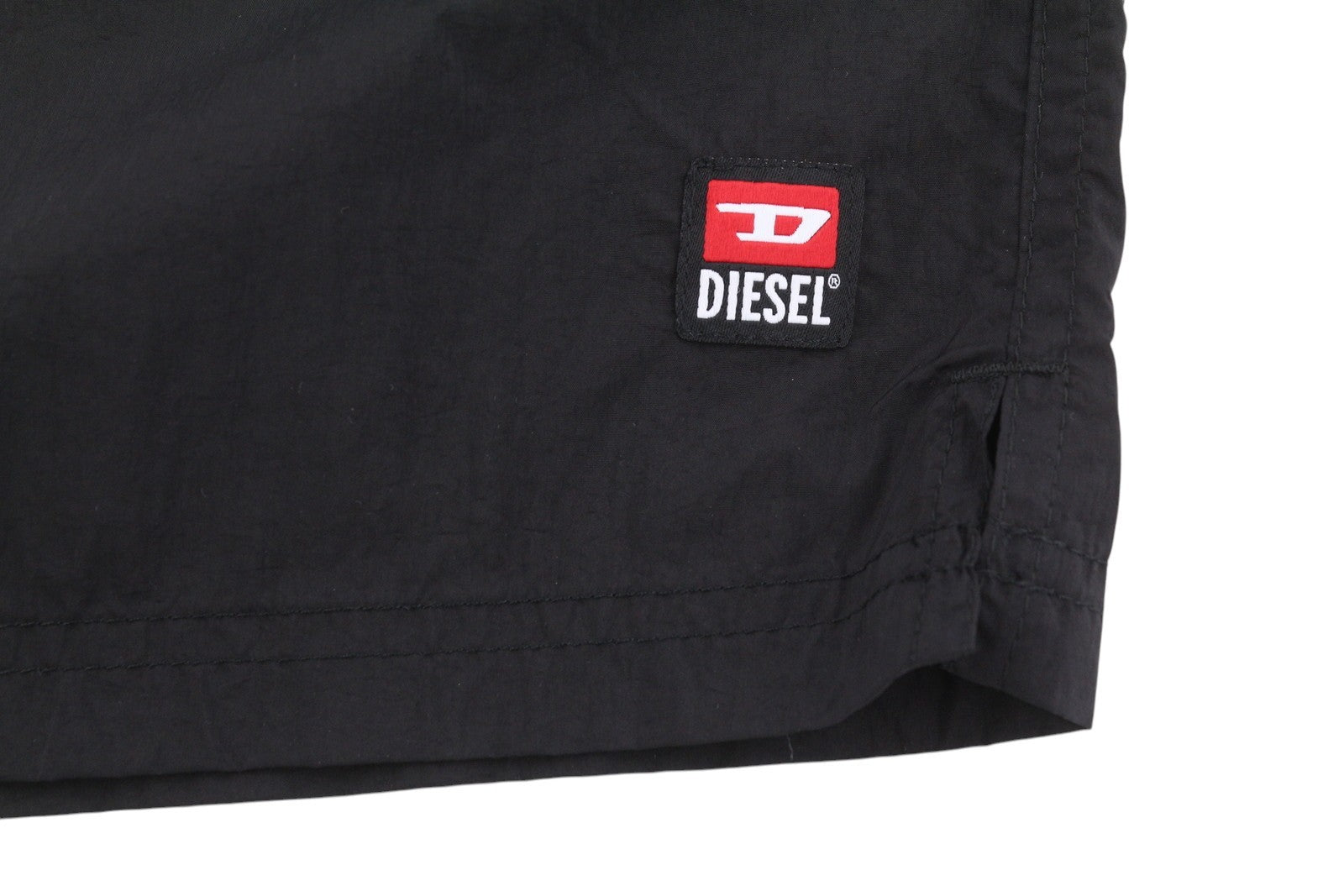 DIESEL Bmbx-Nico-Patch Men Swimwear L Black Elastic Drawstring Waist Beach