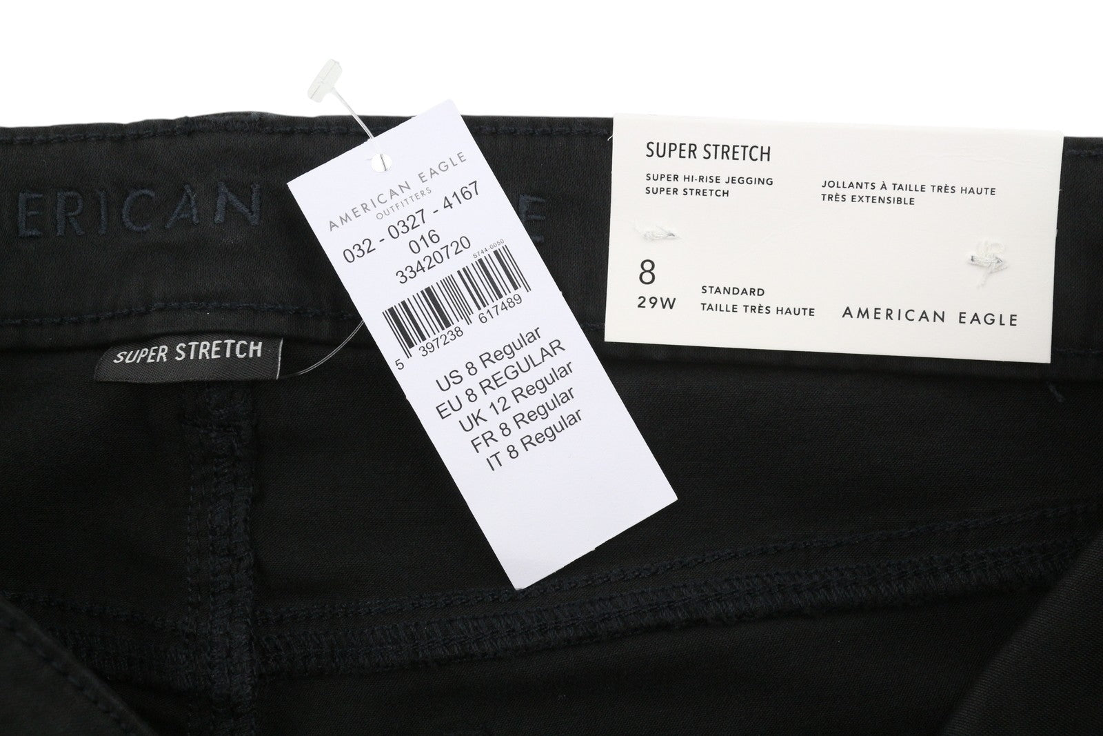 AMERICAN EAGLE OUTFITTERS Super Hi-Rise Jegging Women's Trousers W29 Stretch