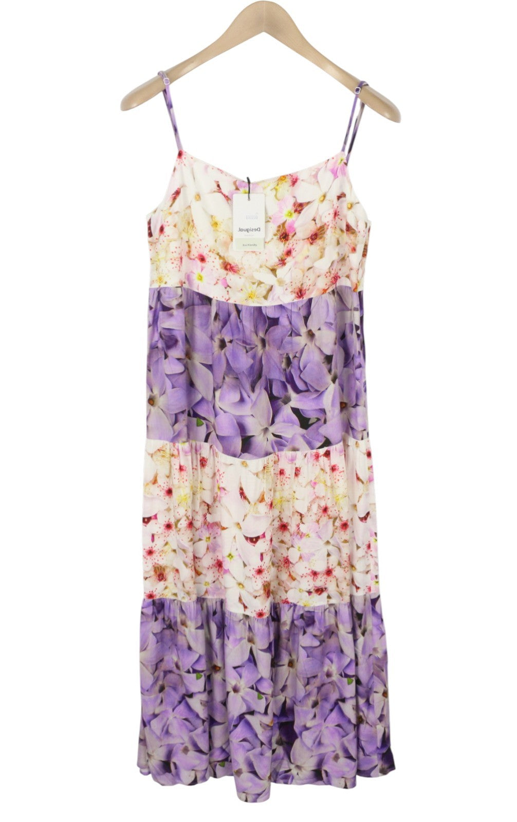 DESIGUAL Vest Estrella Women's Dress M Floral Sleeveless Midi