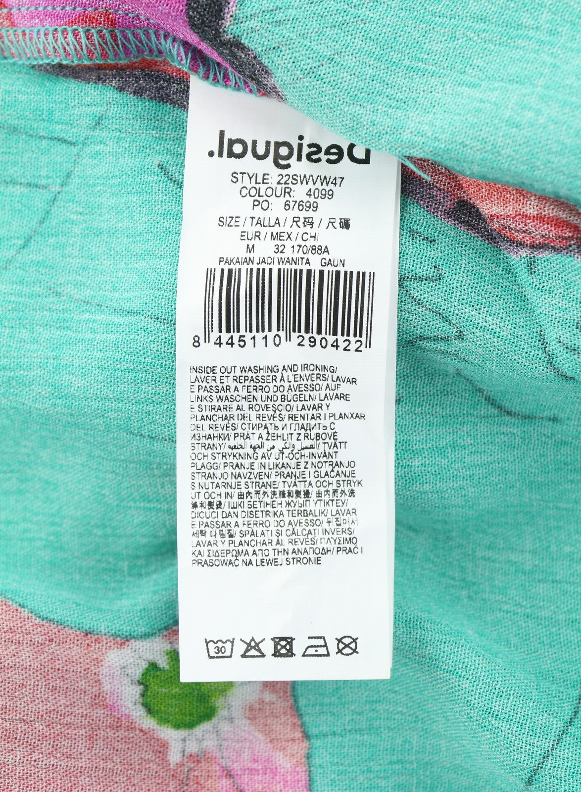 DESIGUAL Vest Pahoa Women's Dress M Floral Ruffle Neck Split Midi