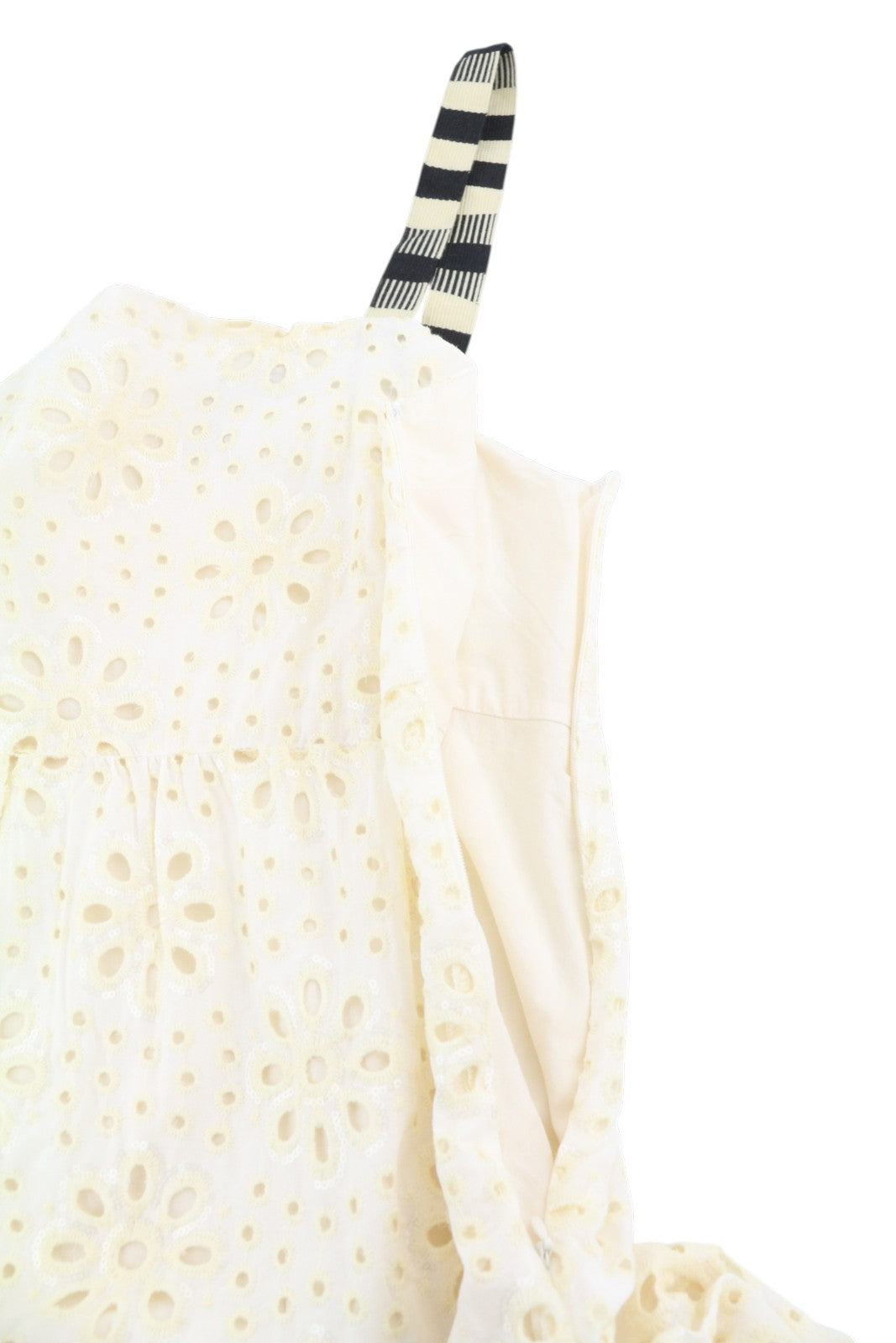 DESIGUAL Vest Leah Women's Dress M Off White Glitter Sequin Midi