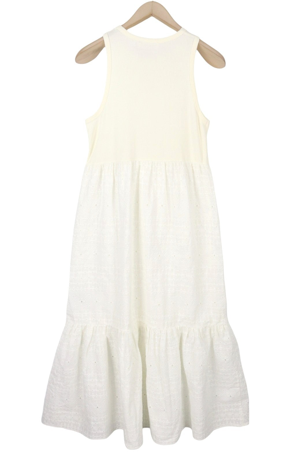 DESIGUAL Vest Lourdes Women's Dress XL Off White Textured Sleeveless Midi
