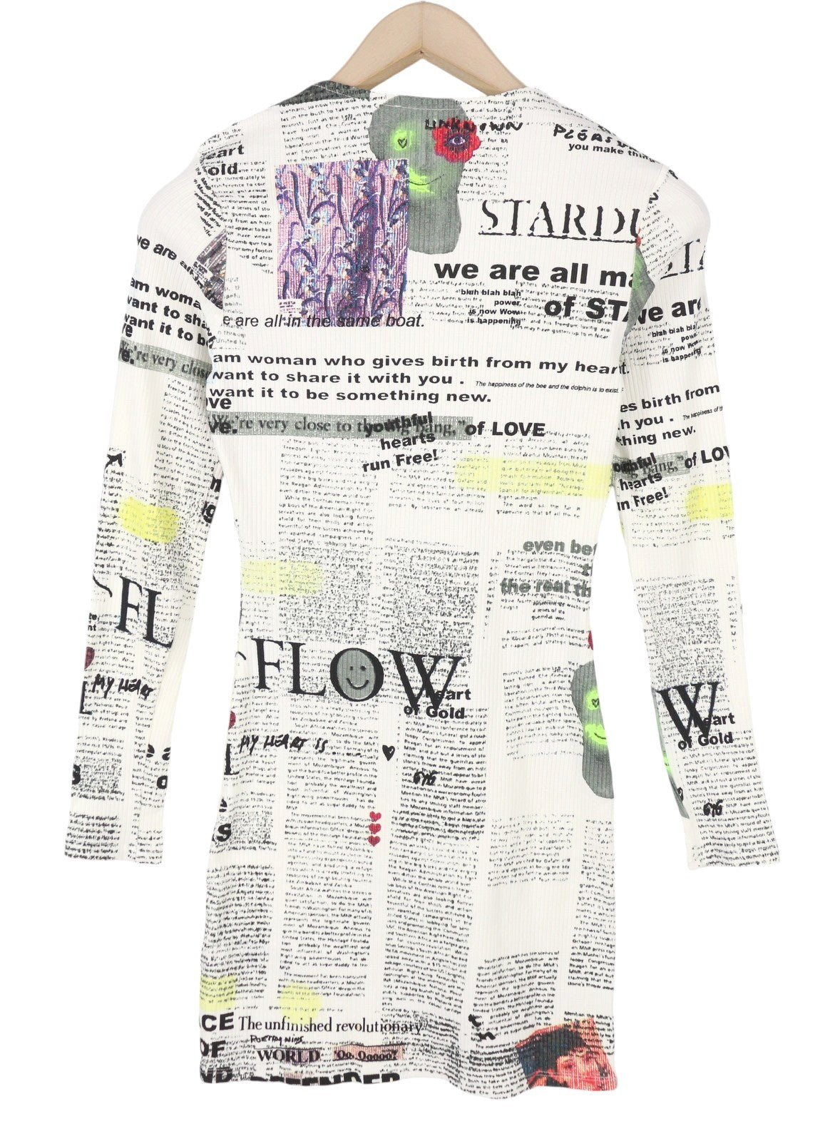 DESIGUAL Vest Wapas Women's Dress M Patterned Long Sleeve Crew Mini