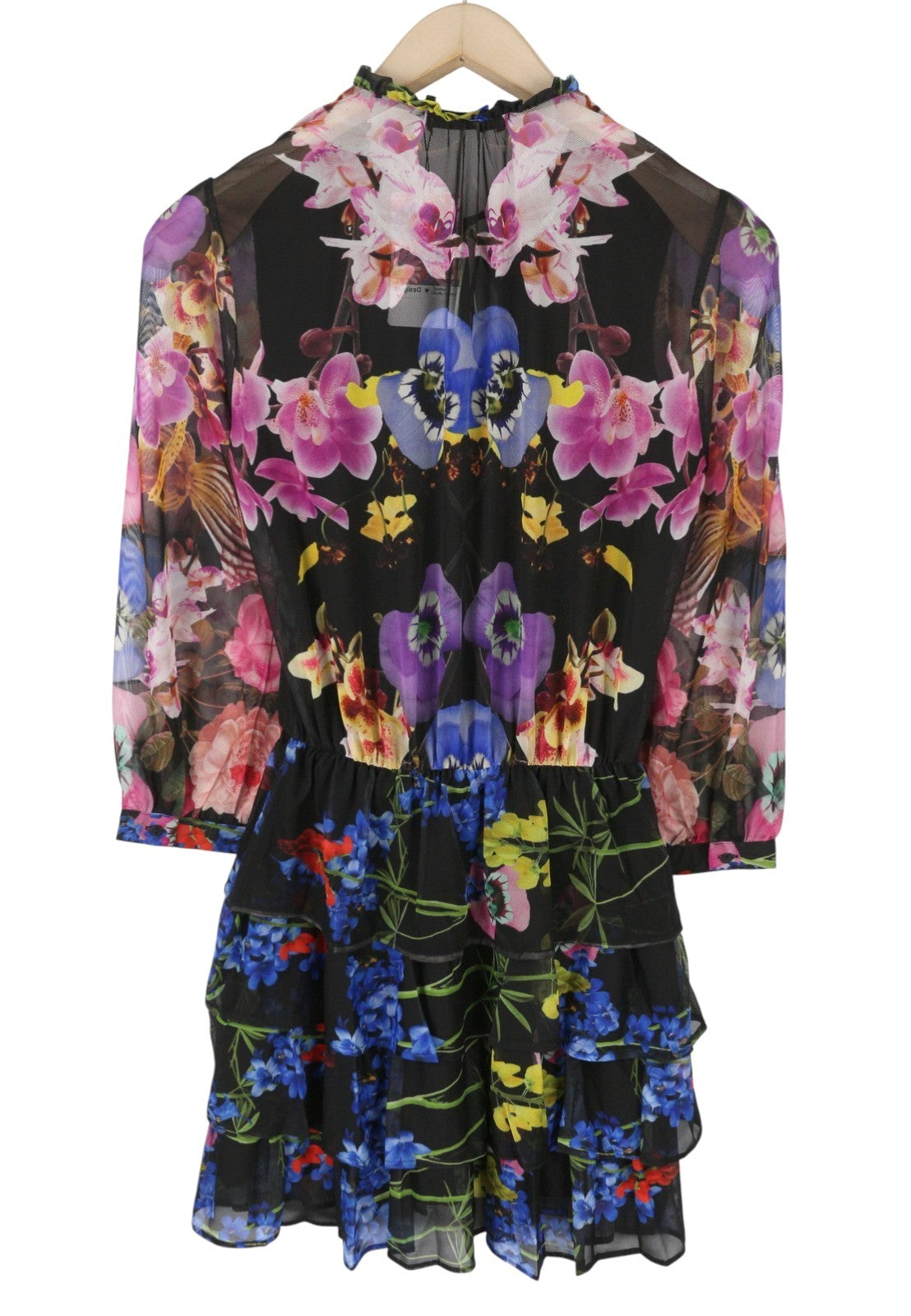 DESIGUAL Leyon Women's Dress S Multicolor Floral Layered Mini Skirt