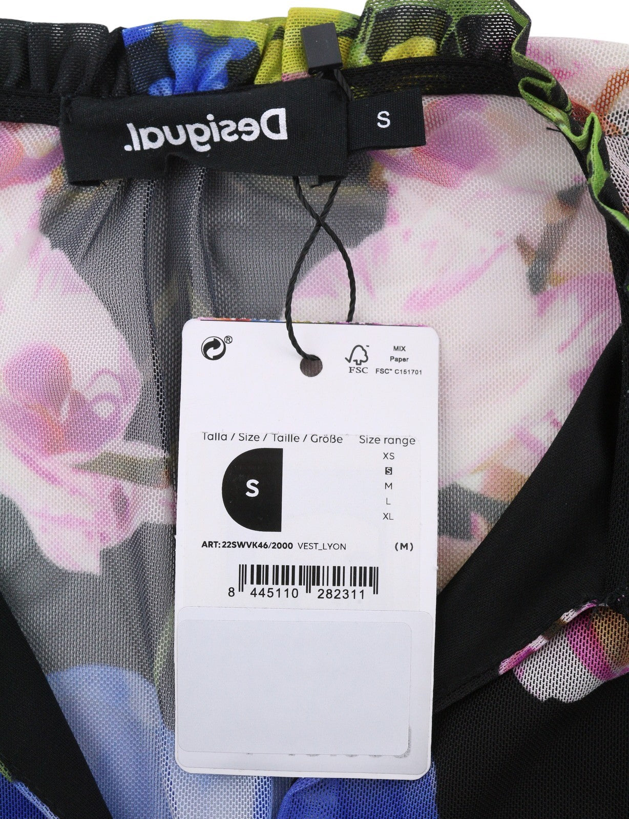 DESIGUAL Leyon Women's Dress S Multicolor Floral Layered Mini Skirt