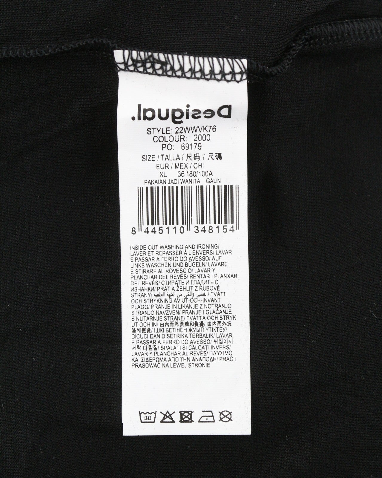 DESIGUAL Hellen Women's Dress XL Black Textured Crew Long Sleeve Fitted