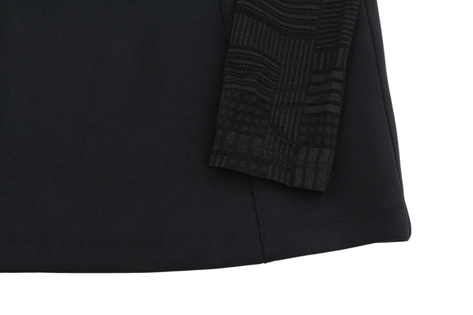DESIGUAL Night Women's Dress S Black Textured Sheer Sleeve Mini