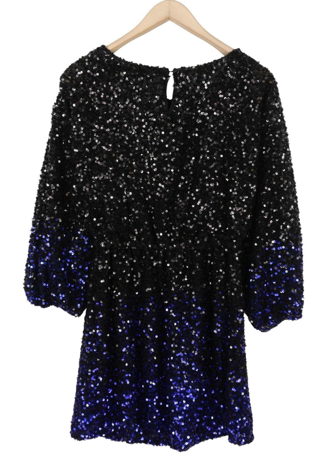 DESIGUAL Saturno Women's Dress S Black Glitter Sequin A-Line Mini