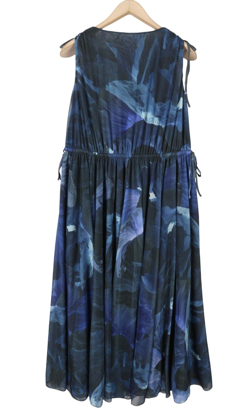MAX&CO. Women's Dress S Dark Blur Floral V-Neck Sleeveless Midi