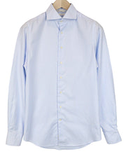 „SUITSUPPLY Traveller“ vyriški formalūs marškinėliai, 38/15, mėlyni, ploni, dryžuoti, grynos medvilnės. 