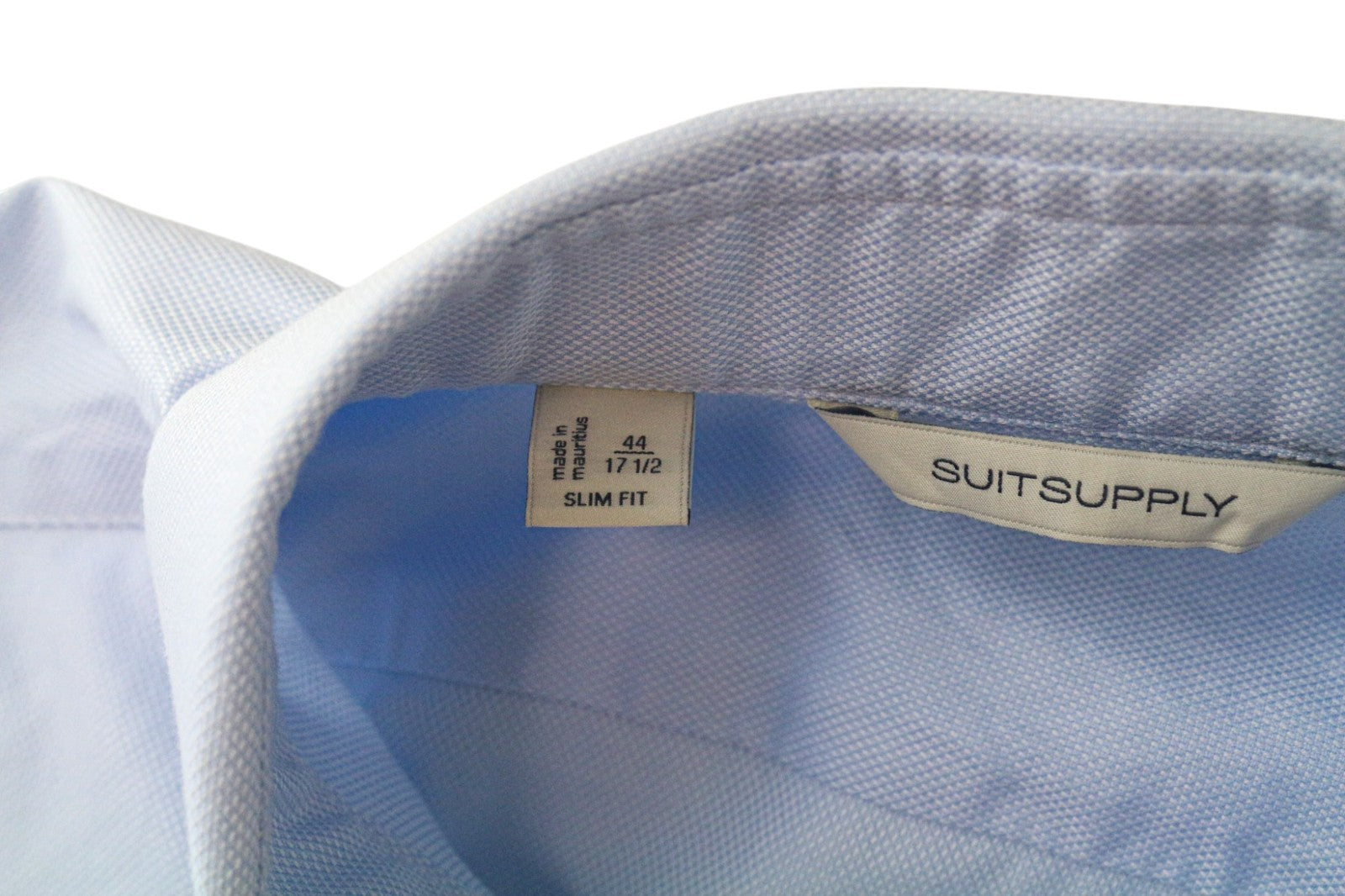 „SUITSUPPLY Traveller“ vyriški formalūs marškinėliai, 44/17 1/2 ploni, grynos medvilnės, mėlyni, ilgi 