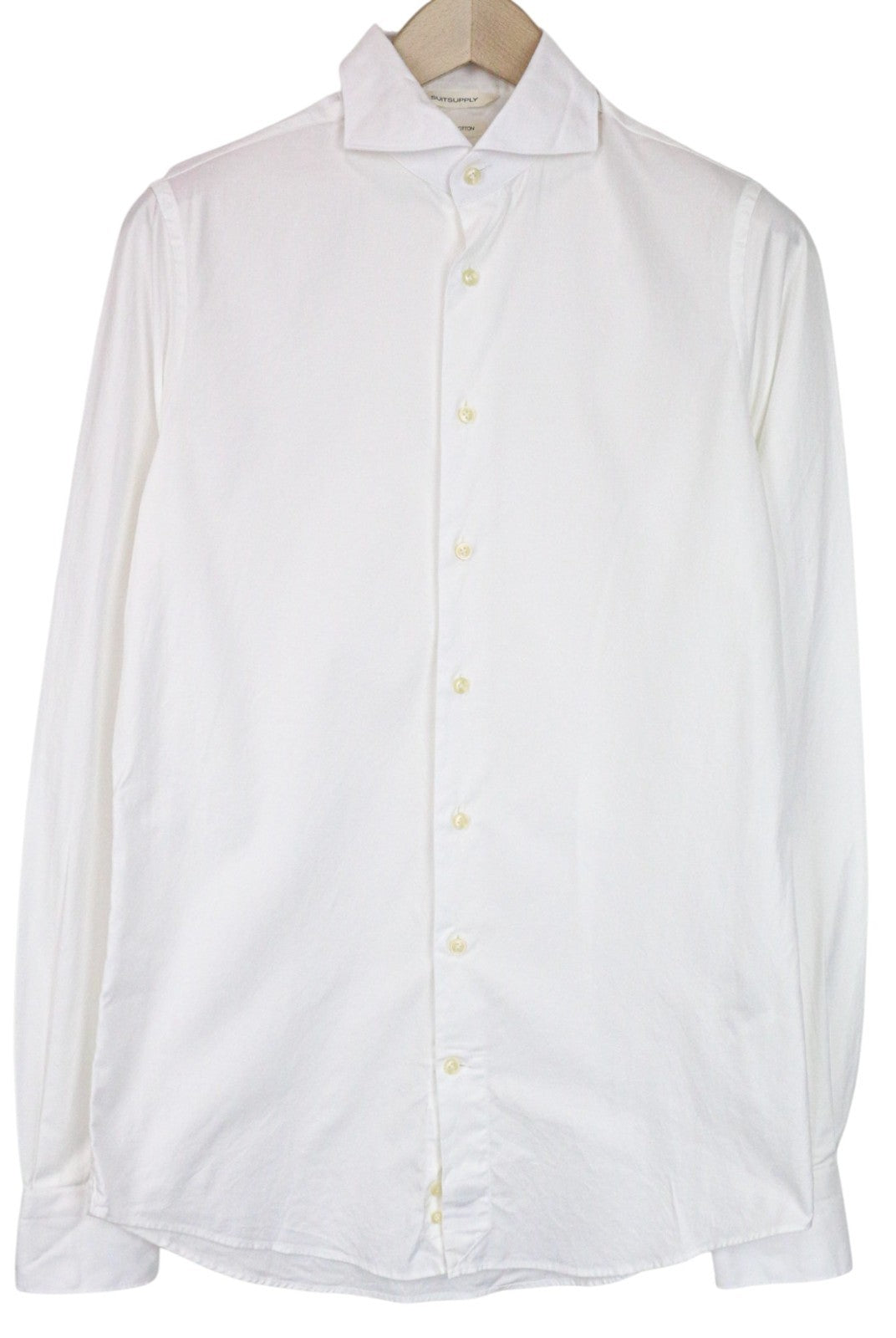 SUITSUPPLY vyriški formalūs marškiniai, 39L/15 1/2L, balti, ypač ploni, grynos medvilnės, ruoželinio audinio. 