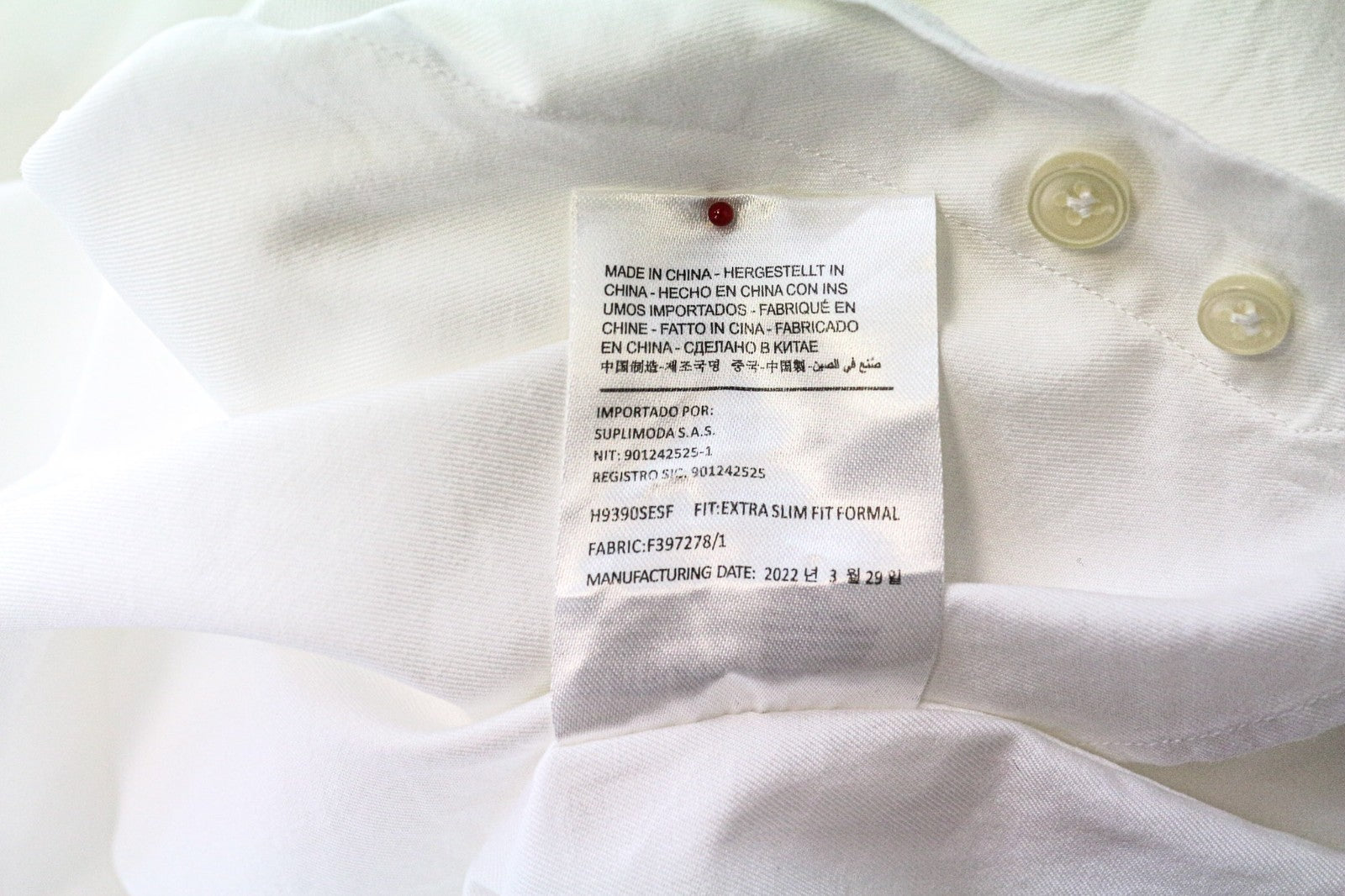 SUITSUPPLY vyriški formalūs marškiniai, 39L/15 1/2L, balti, ypač ploni, grynos medvilnės, ruoželinio audinio. 