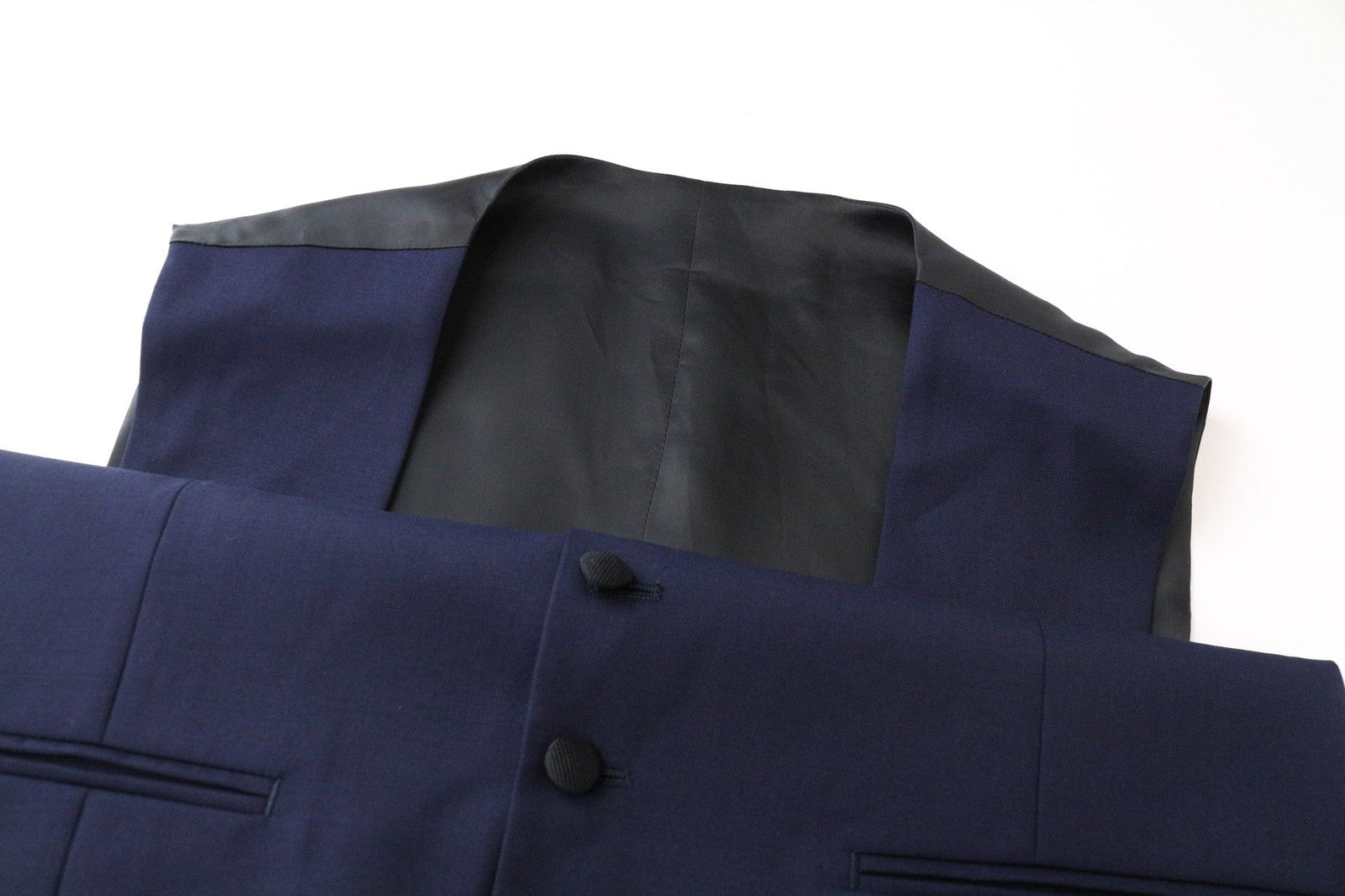 SUITSUPPLY U-Neck Men's Suit UK40R Blue 2-Piece Wool Waistcoat & Trouser Set