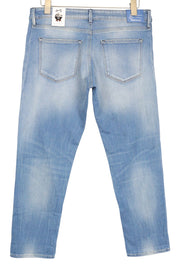 DENHAM Monroe Helix moteriški džinsai W28/L28 mėlyni medvilniniai tamprūs „Girlfriend“ siaurėjantys džinsai 