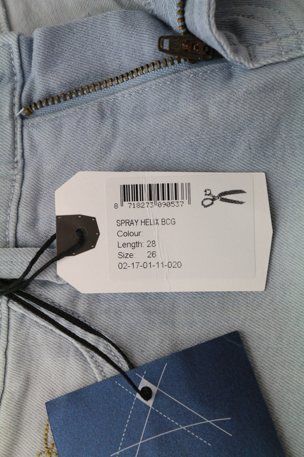 DENHAM „Spray Helix“ moteriški džinsai W26/L28 mėlynai skalbtos medvilnės tamprios, itin aptemptos 