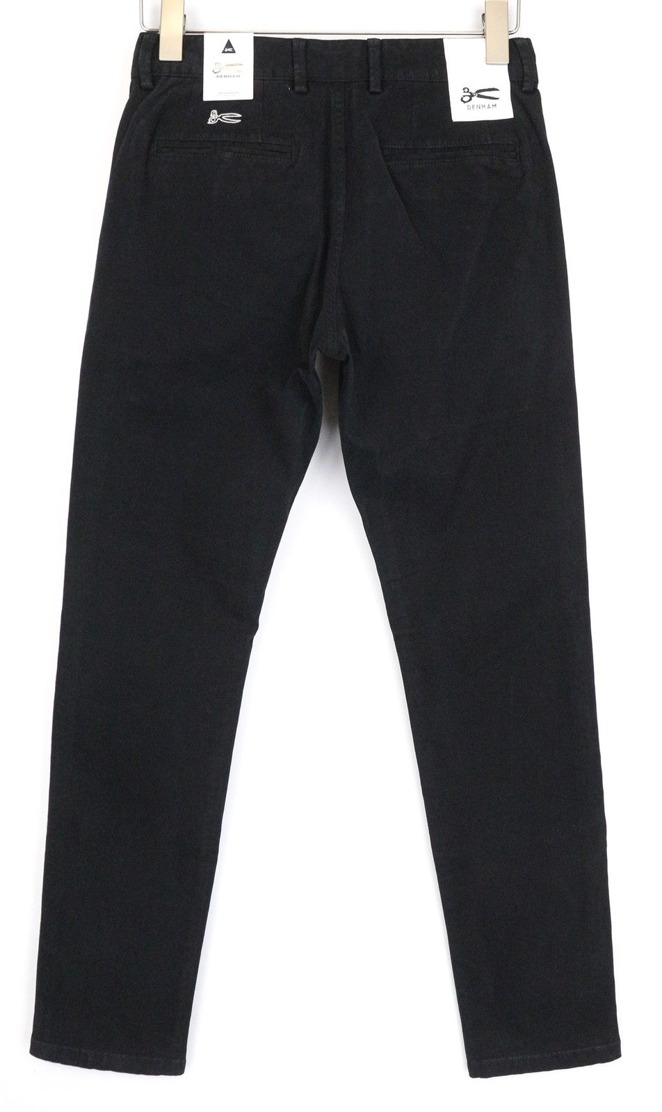 DENHAM Marshal Men's Trousers W27/L32 Black Slim Stretch Cotton Button Fly Fit