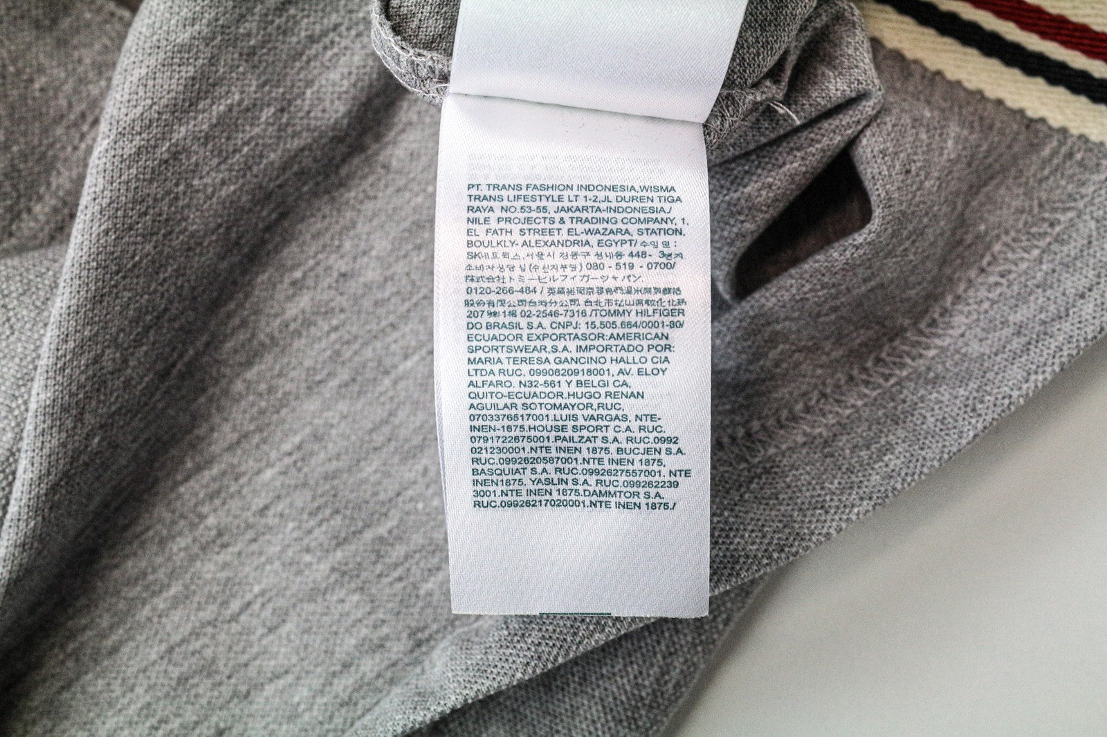 TOMMY HILFIGER DENIM Men's T-Shirt 2XL Grey Cotton Polo Short Sleeve Logo Top