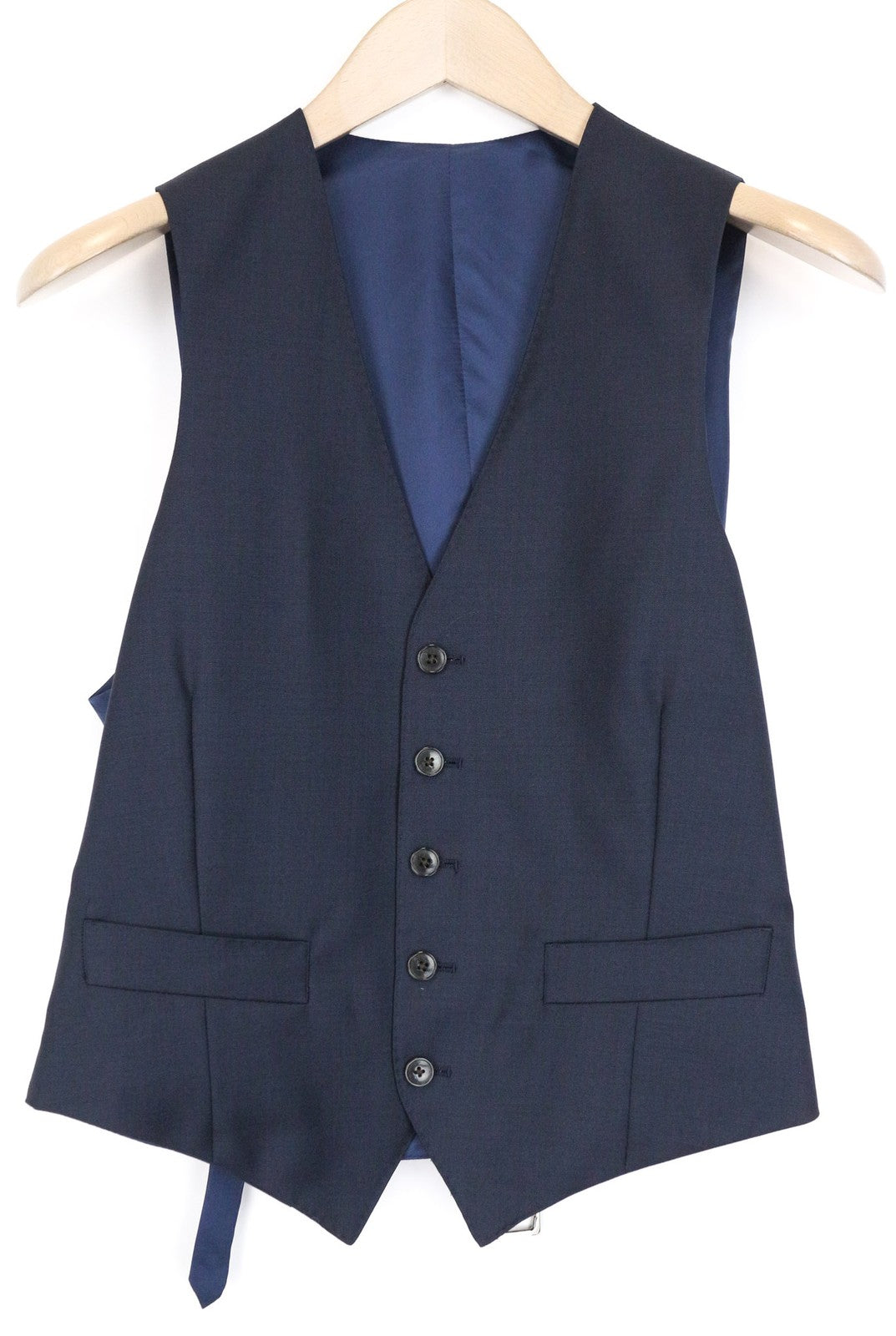 SUITSUPPLY Lazio vyriška liemenė 21 mėlyna, grynos vilnos, vienaeilė, oficiali 