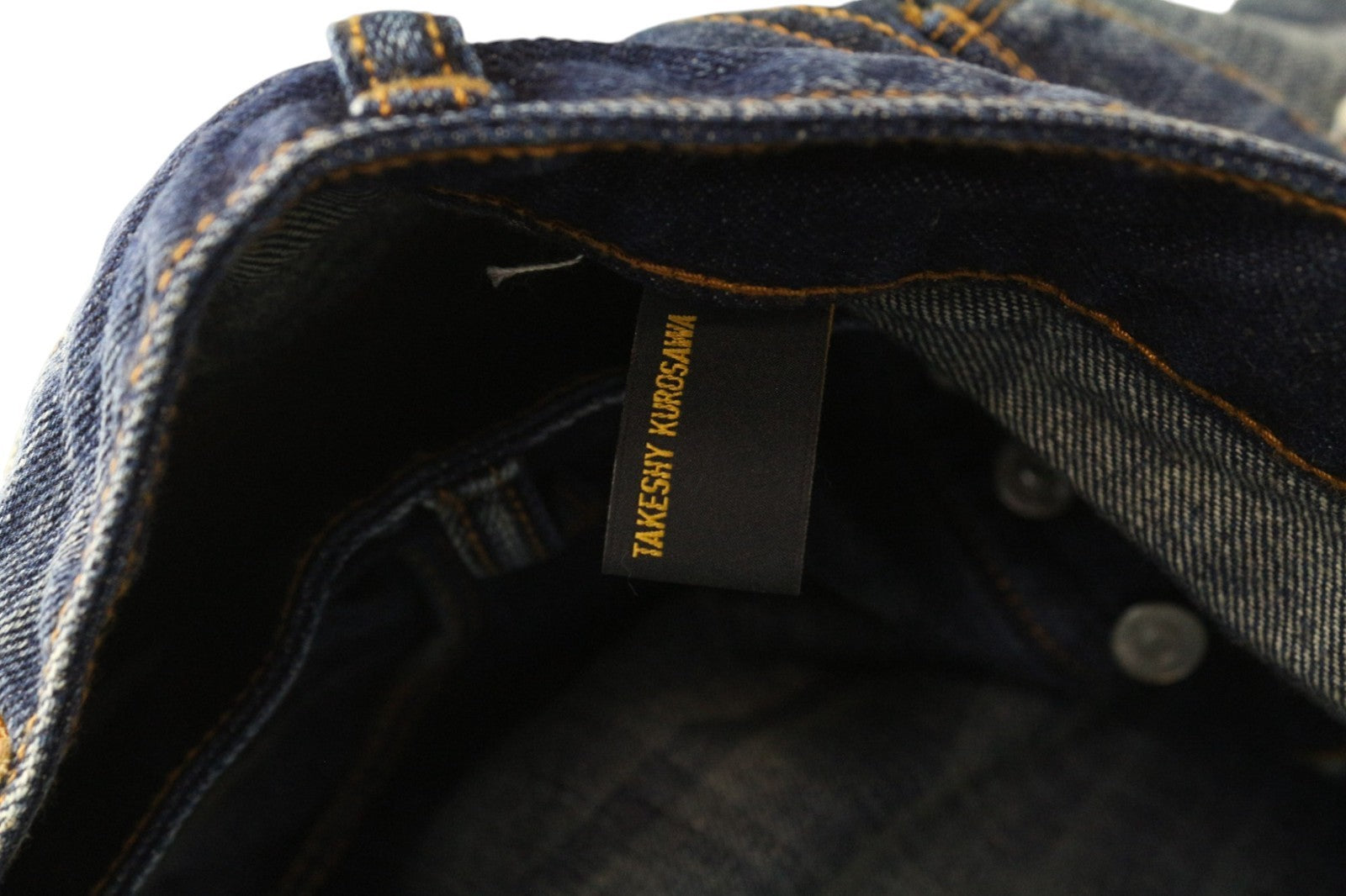 TAKESHY KUROSAWA Men's Jeans W32 Blue Cotton Aged Ripped Distressed Look Wash