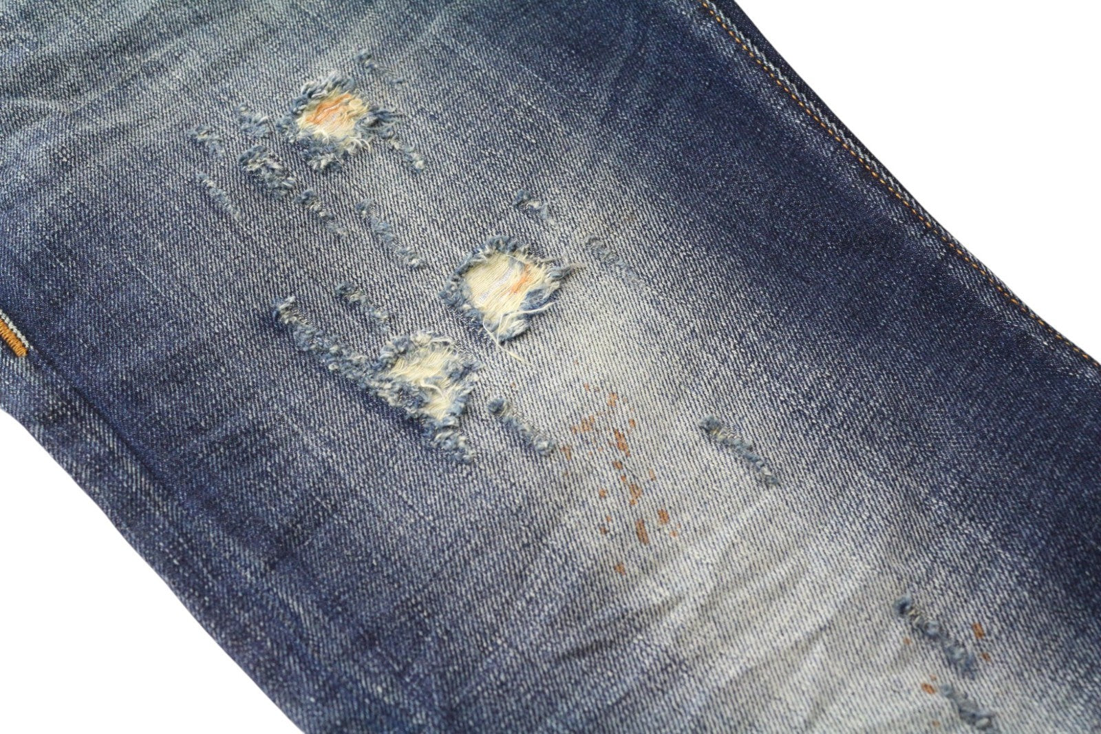 TAKESHY KUROSAWA Men's Jeans W32 Blue Cotton Aged Ripped Distressed Look Wash