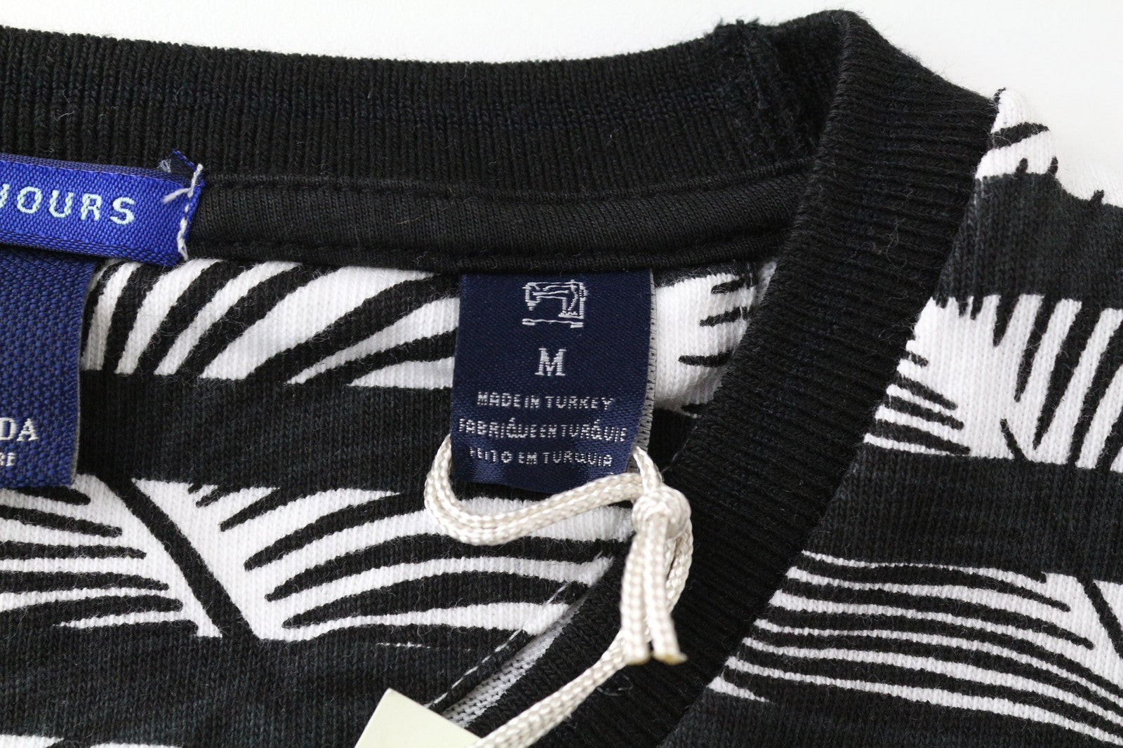 SCOTCH &amp; SODA vyriškas džemperis M, juodas dryžuotas medvilninis megztinis su gėlėtu džersio raštu 