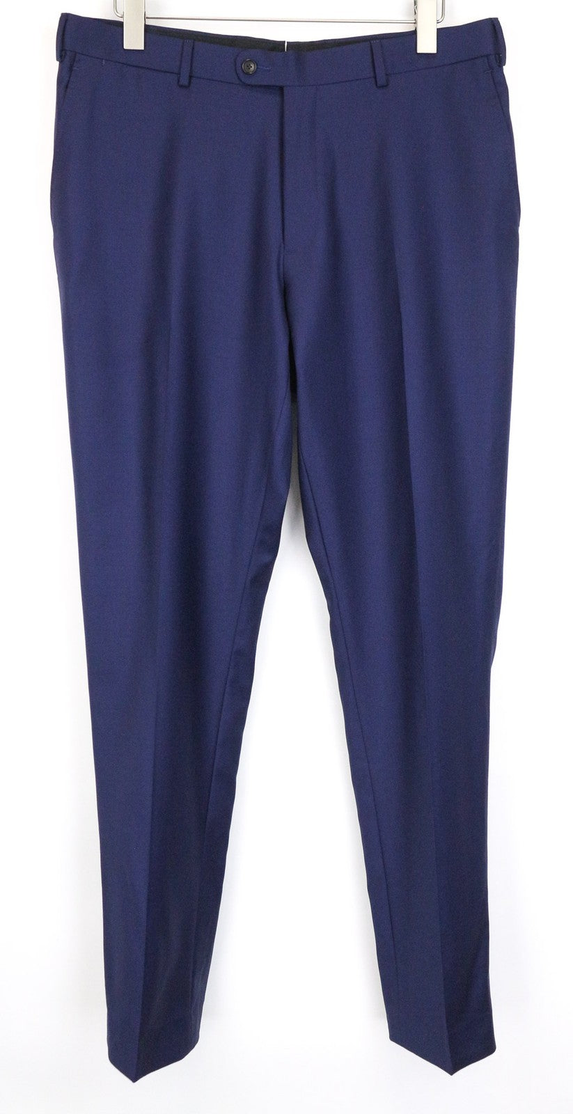 SUITSUPPLY Brescia Men's Trousers UK46L Blue Pure Wool Slim Classic Flat-Front