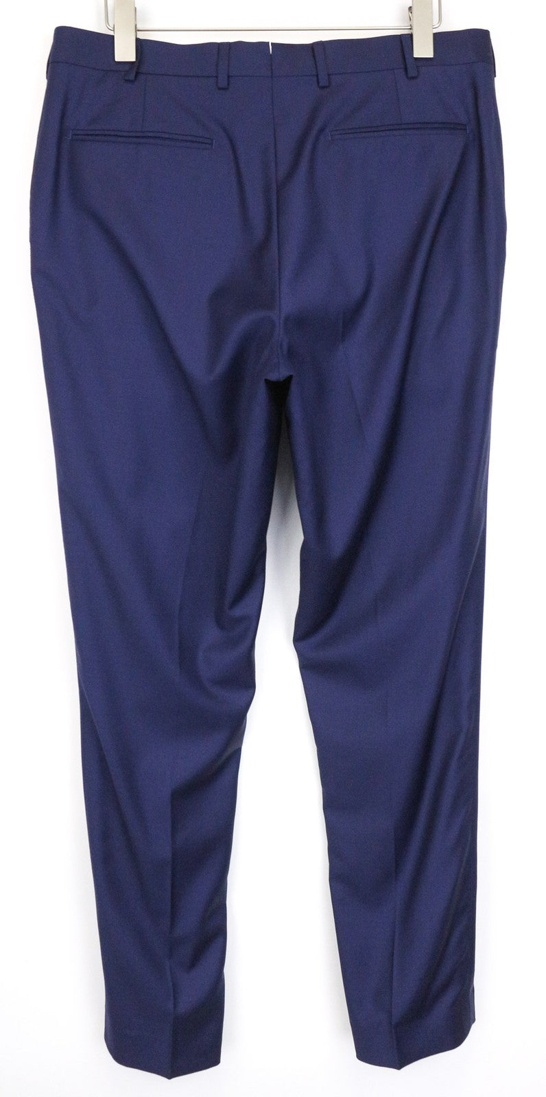 SUITSUPPLY Brescia Men's Trousers UK46L Blue Pure Wool Slim Classic Flat-Front