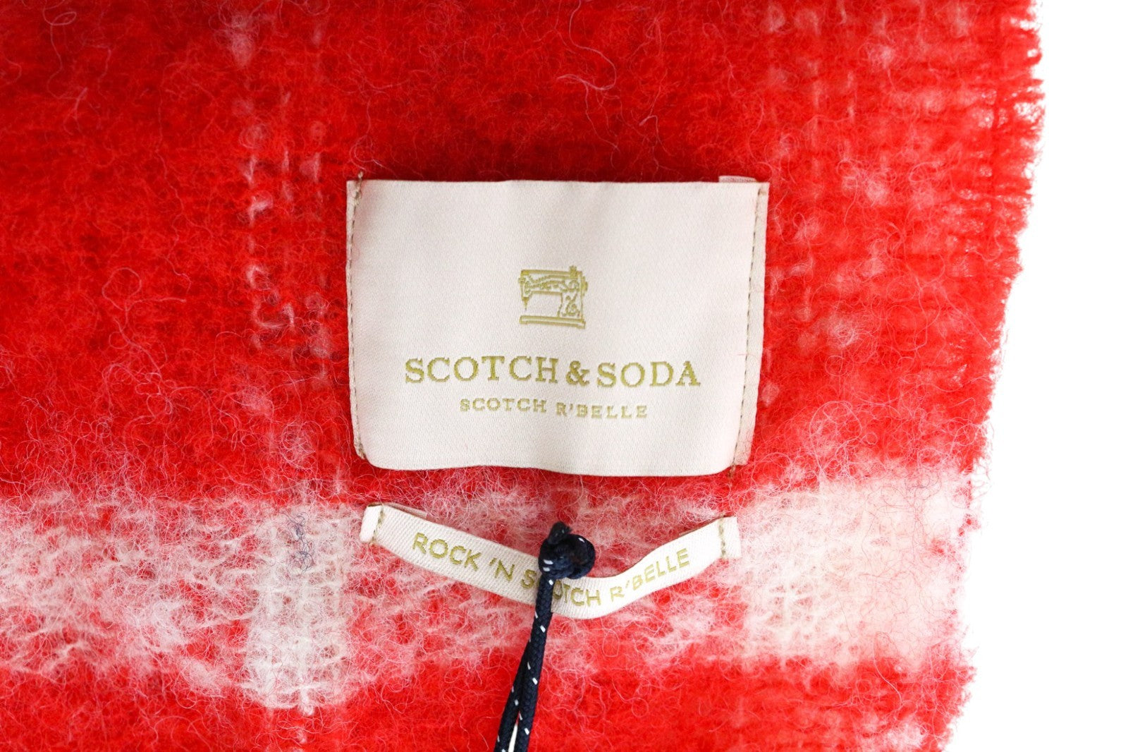 SCOTCH R'BELLE moteriškas šalikas OS raudonas mergaitėms languotas rudens pavasario laisvalaikio stilius 