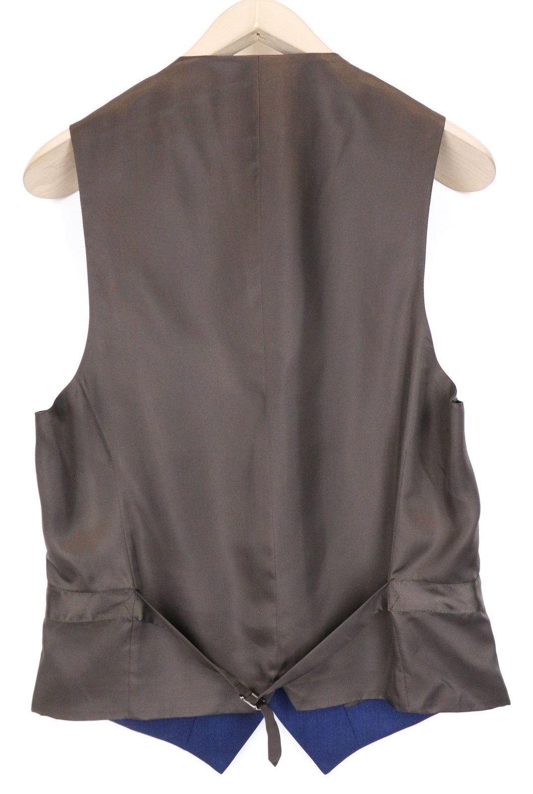 SUITSUPPLY Ferrara vyriška liemenė UK36R mėlyna vilnonė V formos iškirpte su pamušalu elegantiška liemenė 