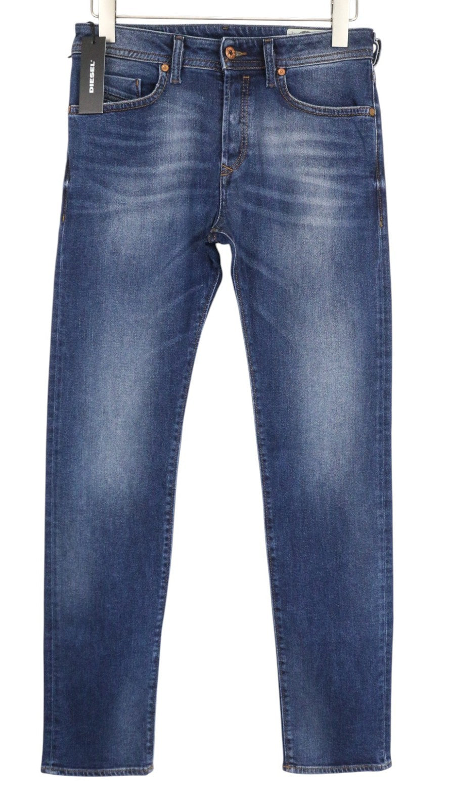 DIESEL Buster 084NS vyriški džinsai W28/L32 mėlyni, ploni, siaurėjantys, tamprūs, įprasti. 