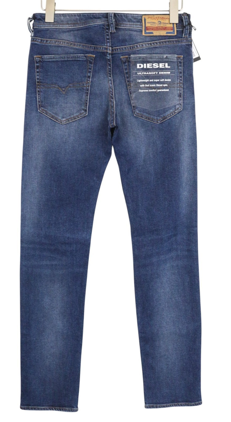 DIESEL Buster 084NS vyriški džinsai W28/L32 mėlyni, ploni, siaurėjantys, tamprūs, įprasti. 