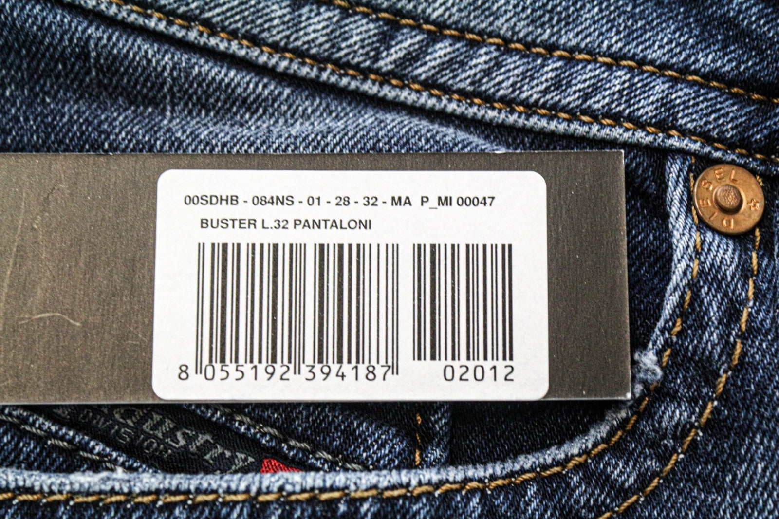 DIESEL Buster 084NS vyriški džinsai W28/L32 mėlyni, ploni, siaurėjantys, tamprūs, įprasti. 