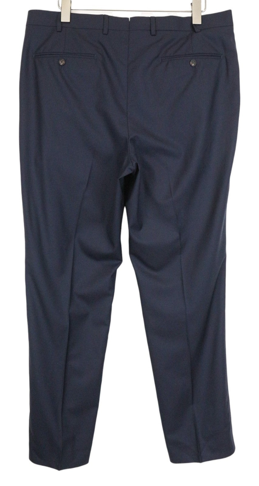 SUITSUPPLY Brescia Men's Trousers UK40L Navy Pure Wool Pleated Slim Fit Pants