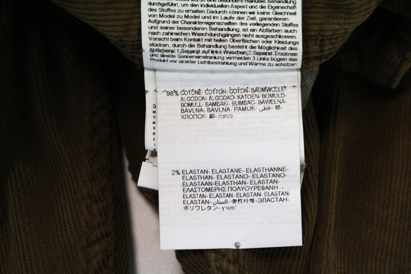 REPLAY Grover Men's Trousers W30/L34 Brown Corduroy Velvet Stretch Straight