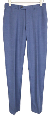 SUITSUPPLY Brescia Men's Trousers UK38L Mid Blue Slim Wool Melange Flat-Front