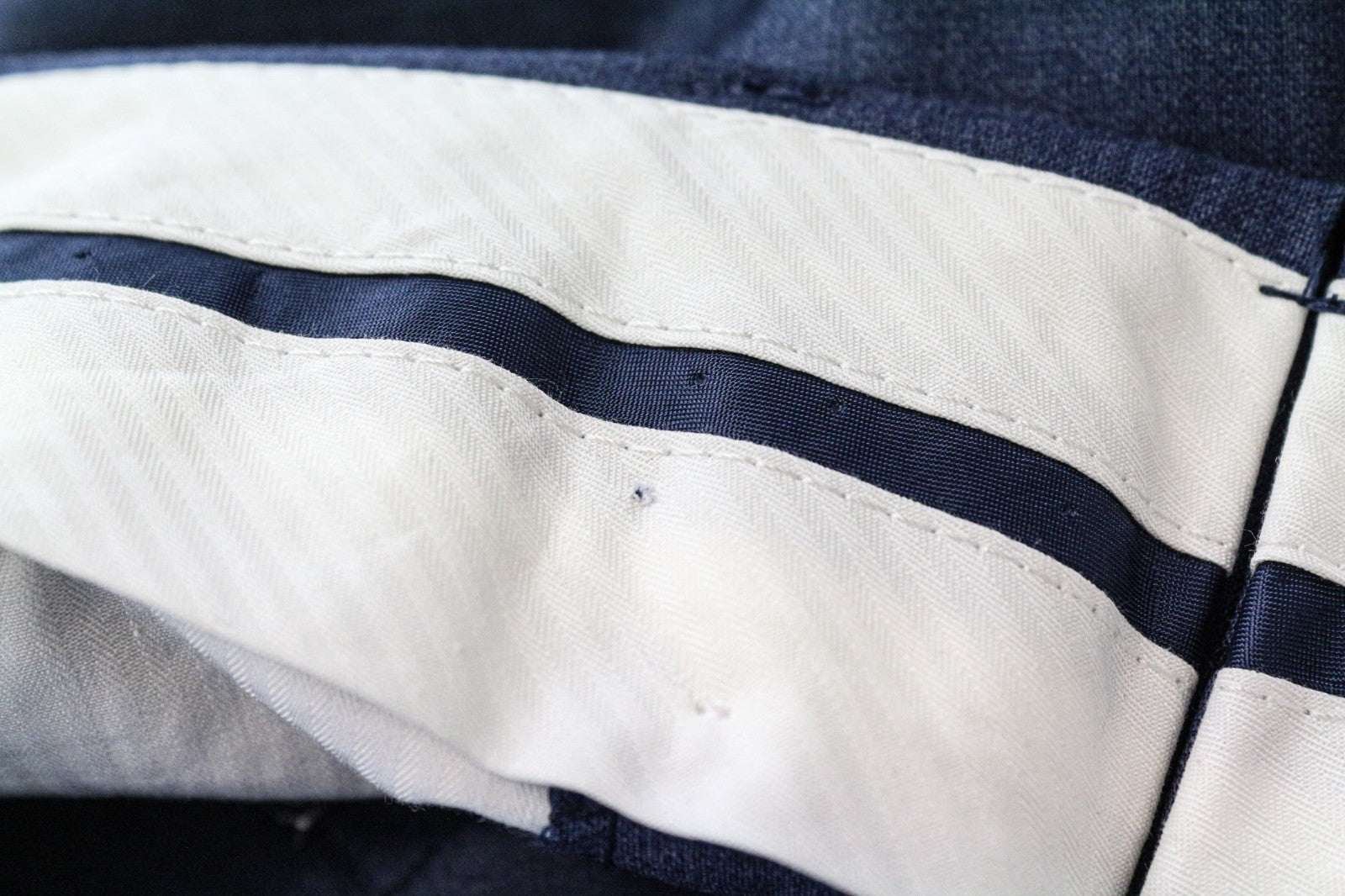 SUITSUPPLY Brescia Men's Trousers UK38L Mid Blue Slim Wool Melange Flat-Front