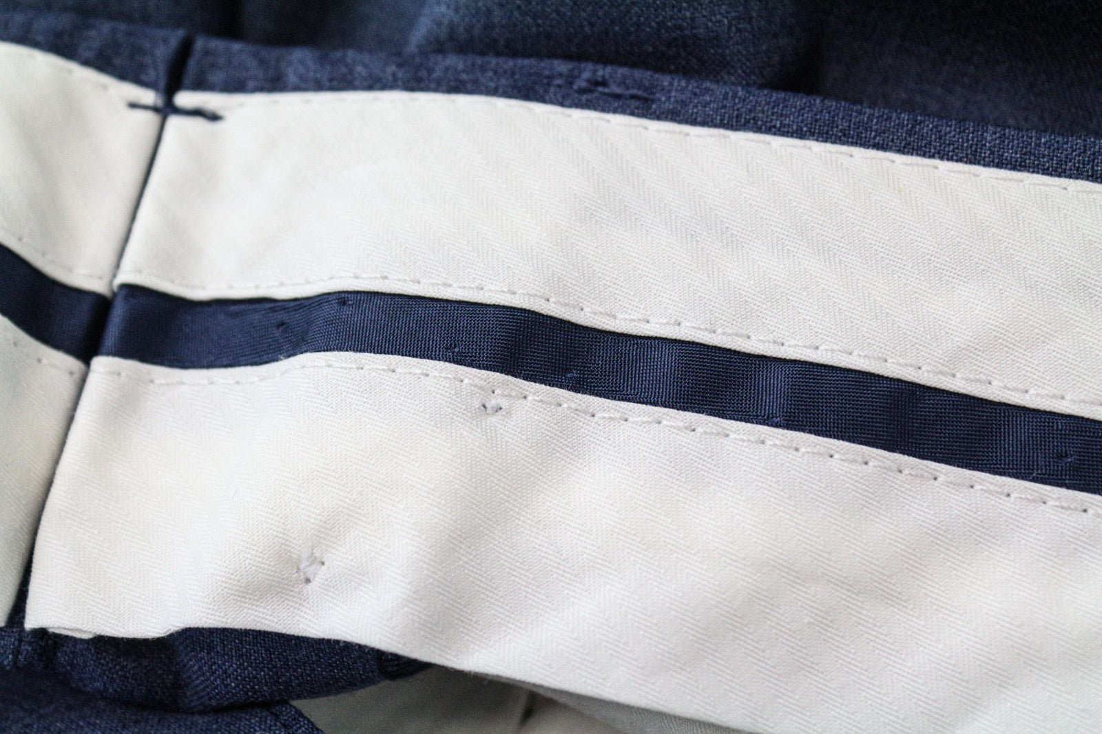 SUITSUPPLY Brescia Men's Trousers UK38L Mid Blue Slim Wool Melange Flat-Front