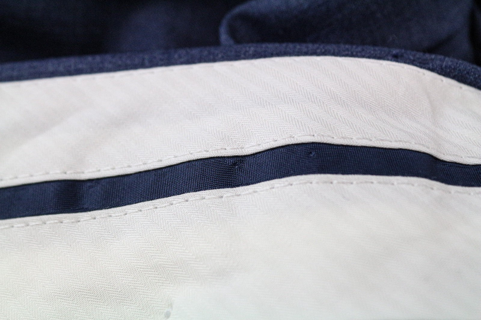 SUITSUPPLY Brescia Men's Trousers UK38L Mid Blue Slim Wool Melange Flat-Front