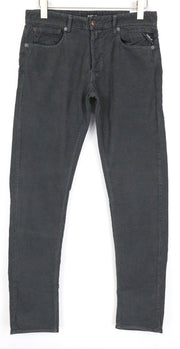 REPLAY Grover Men's Trousers W31/L34 Grey Corduroy Straight Fit Stretch Pants
