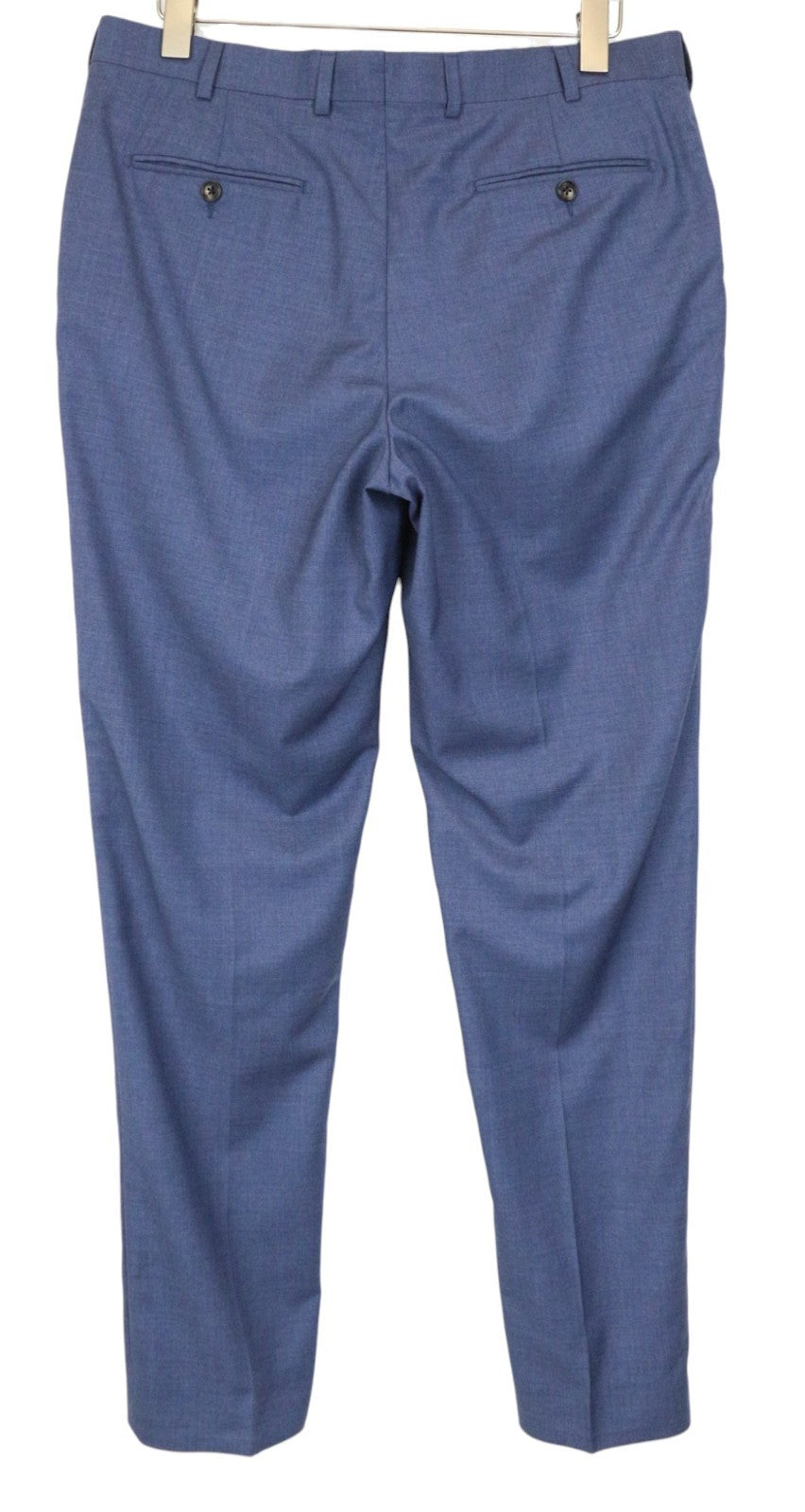 SUITSUPPLY Brescia Men's Trousers UK42R Blue Pure Wool Pleated Front Classic