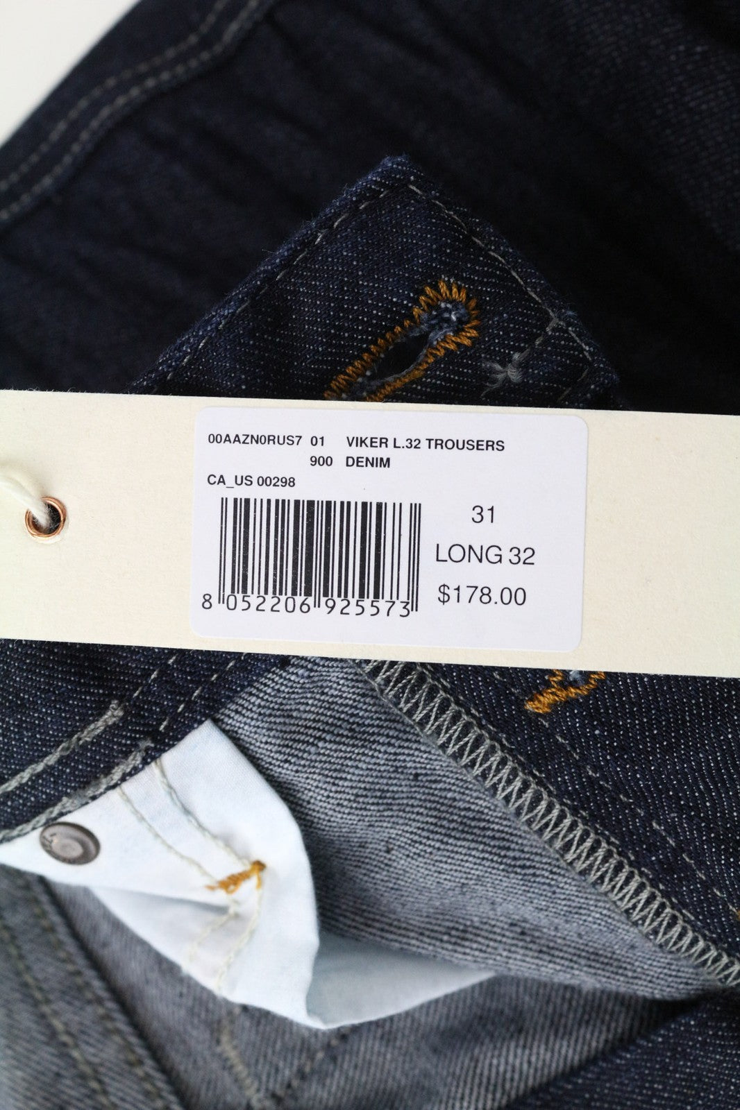 DIESEL Viker 0RUS7 vyriški džinsai W31/L32 Regular tiesaus kirpimo mėlyni medvilniniai 