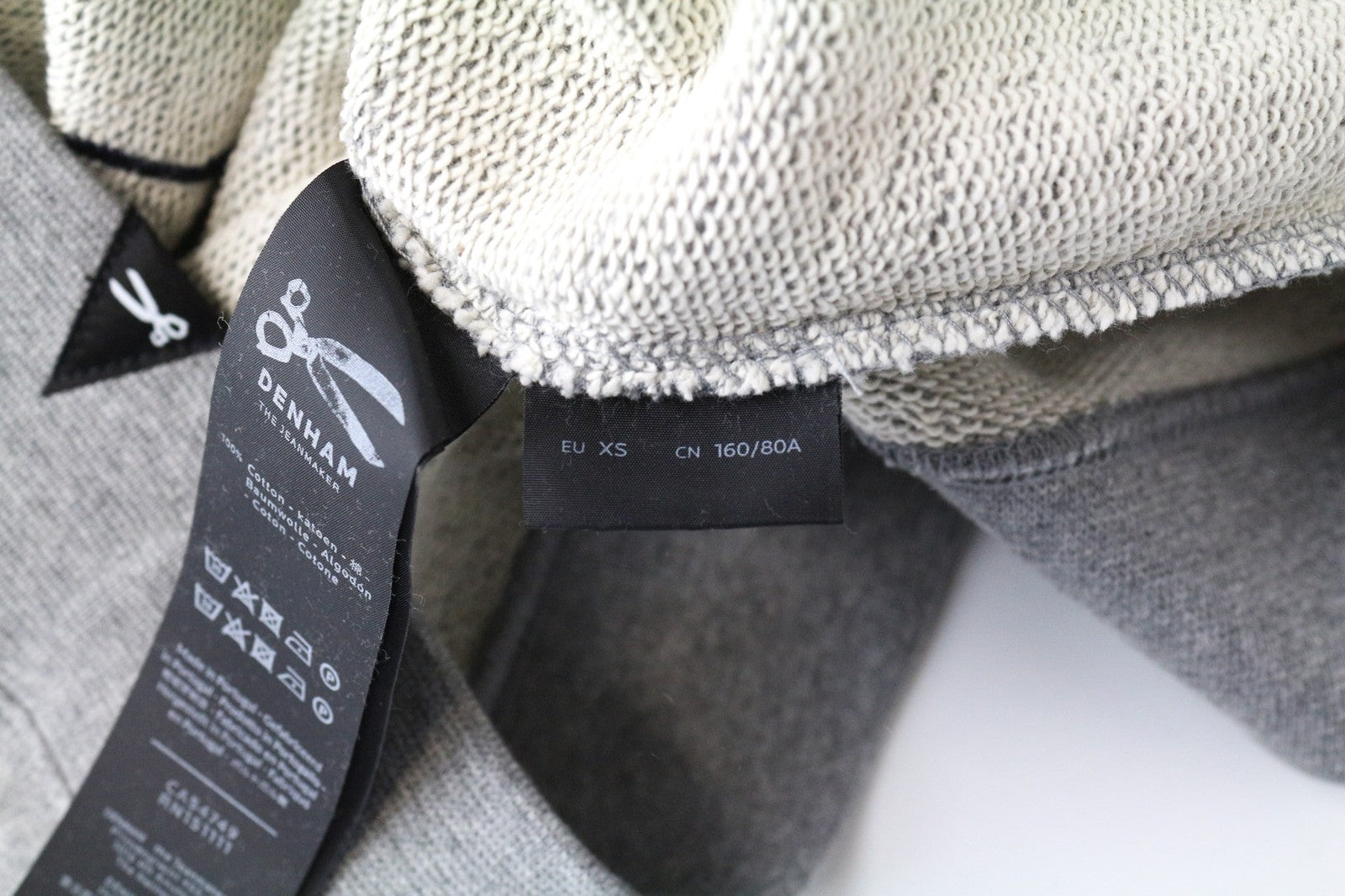 DENHAM Blue City moteriškas džemperis pilkas medvilninis ilgomis rankovėmis XS dydžio 