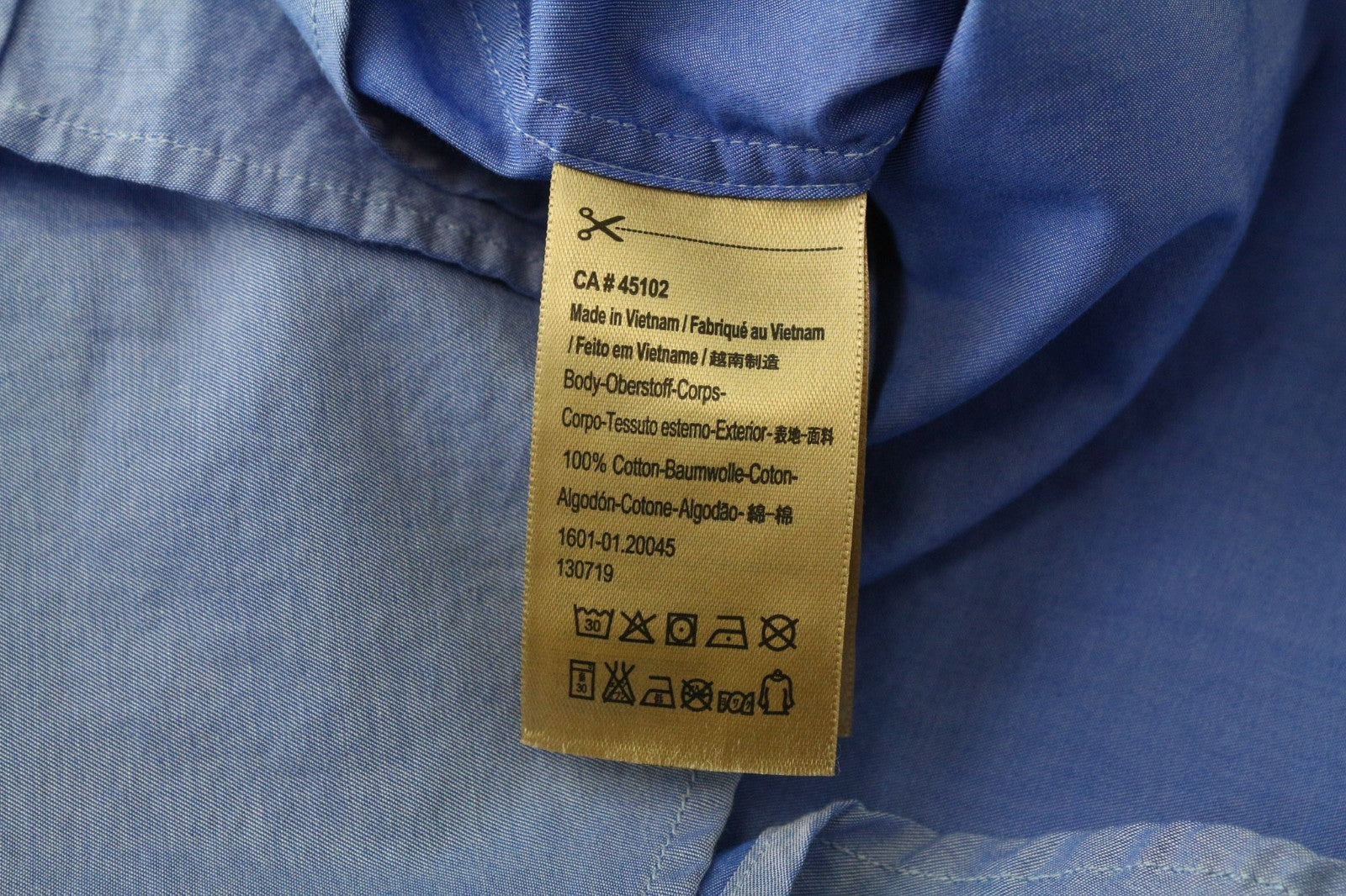 SCOTCH &amp; SODA Ams Couture vyriški marškinėliai S Slim mėlyni medvilniniai ilgomis rankovėmis su sagomis