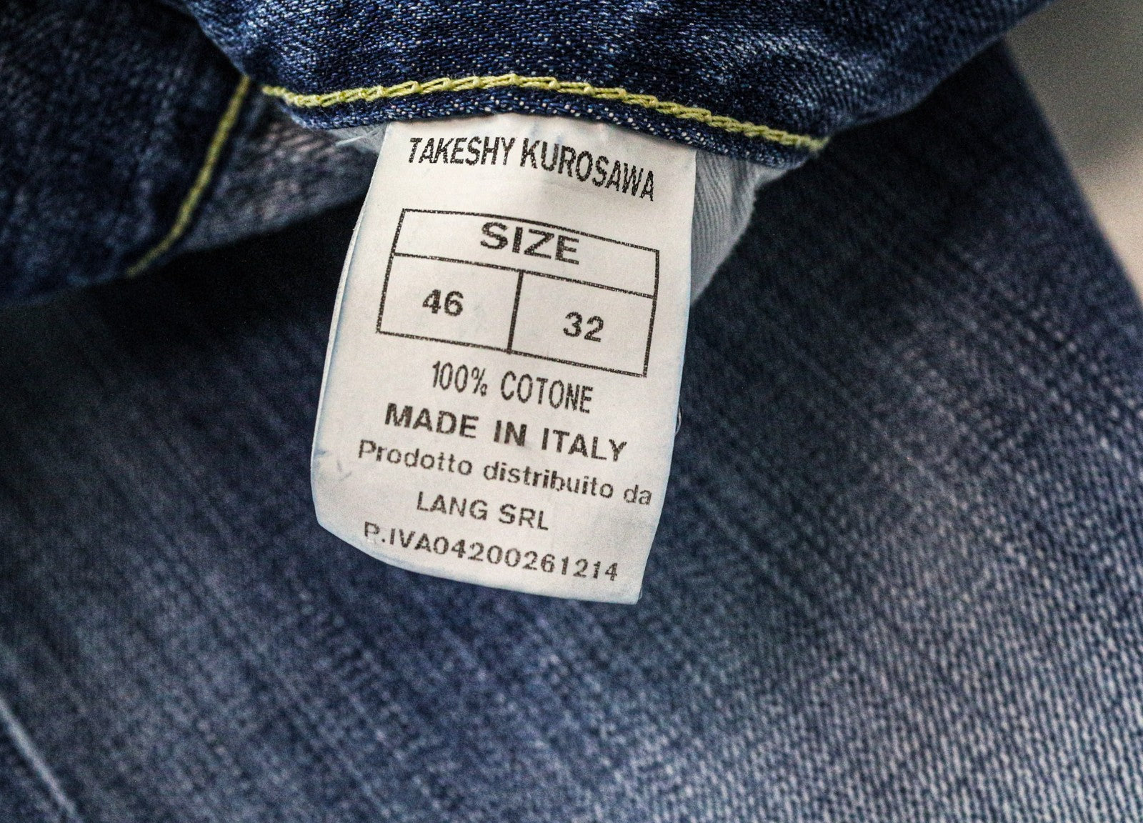 TAKESHY KUROSAWA TK 72 Men's Jeans W32 Blue Slim Buttoned Non-Stretch Distress