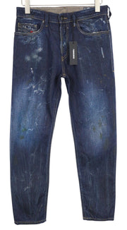 DIESEL Jifer 084SW vyriški džinsai W29/L32 mėlyni, siaurėjantys, ploni, tamprūs, dirbtinio audinio 