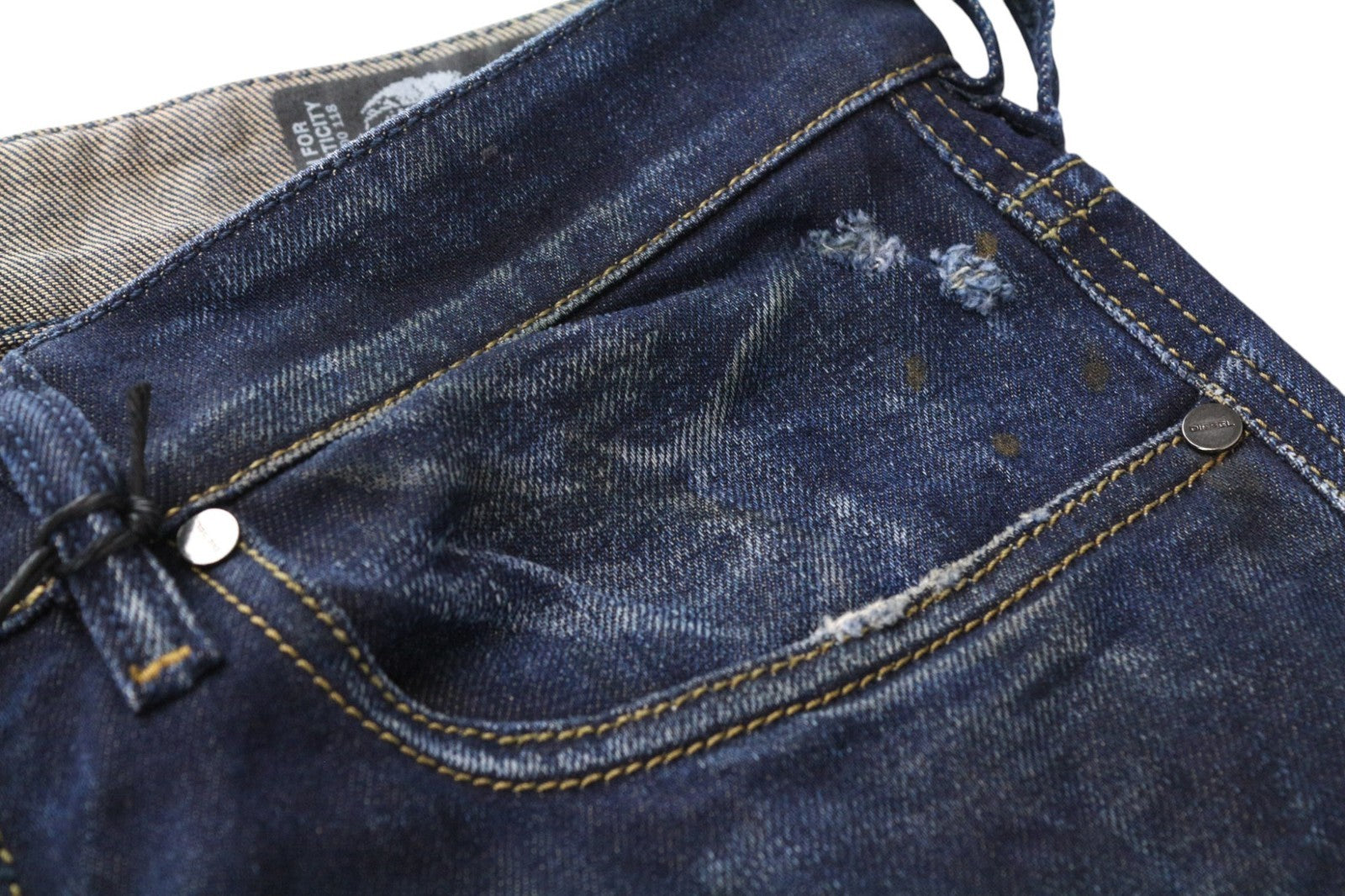 DIESEL Jifer 084SW vyriški džinsai W29/L32 mėlyni, siaurėjantys, ploni, tamprūs, dirbtinio audinio 