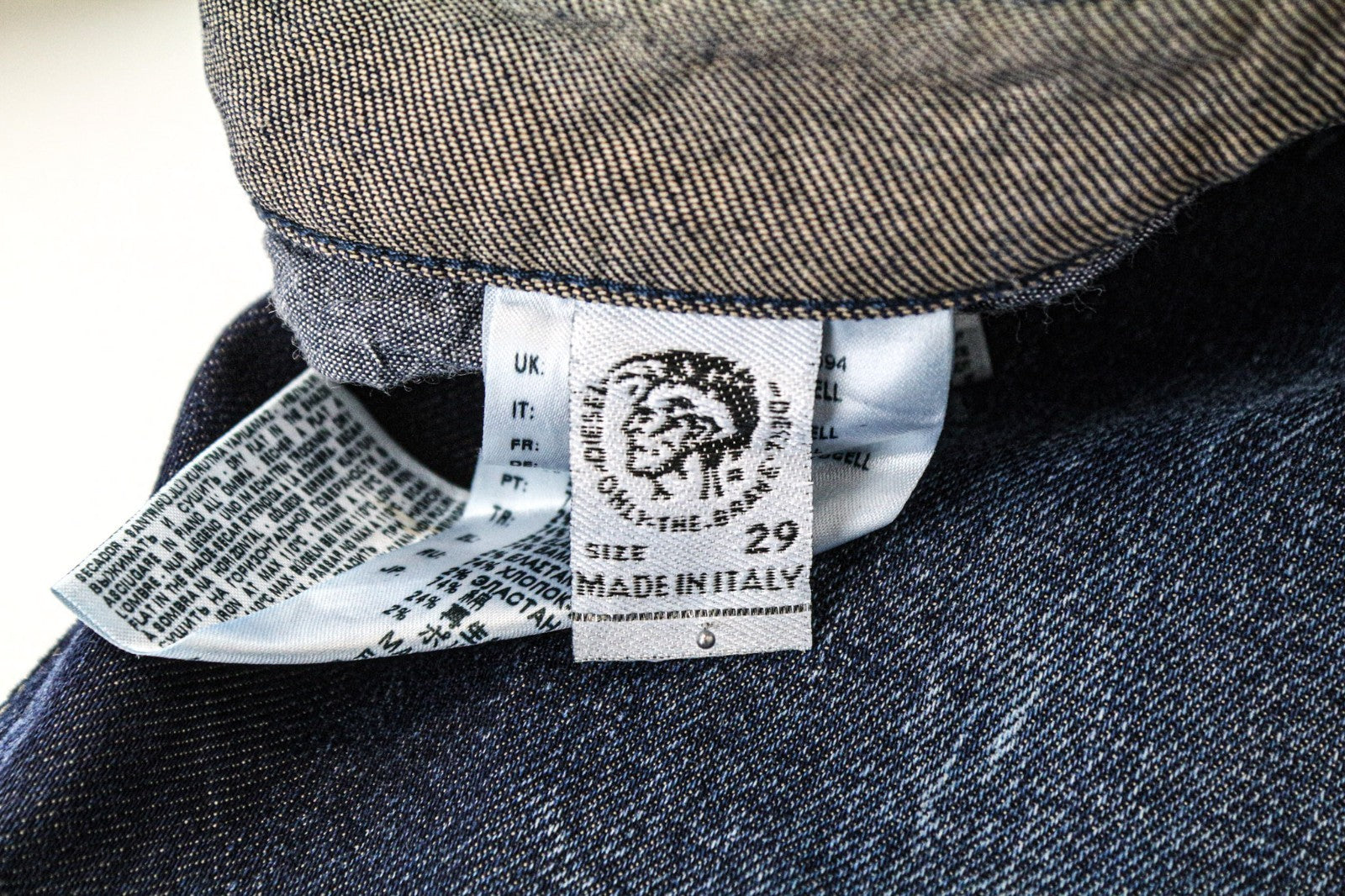 DIESEL Jifer 084SW vyriški džinsai W29/L32 mėlyni, siaurėjantys, ploni, tamprūs, dirbtinio audinio 